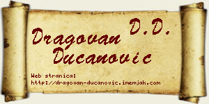 Dragovan Ducanović vizit kartica